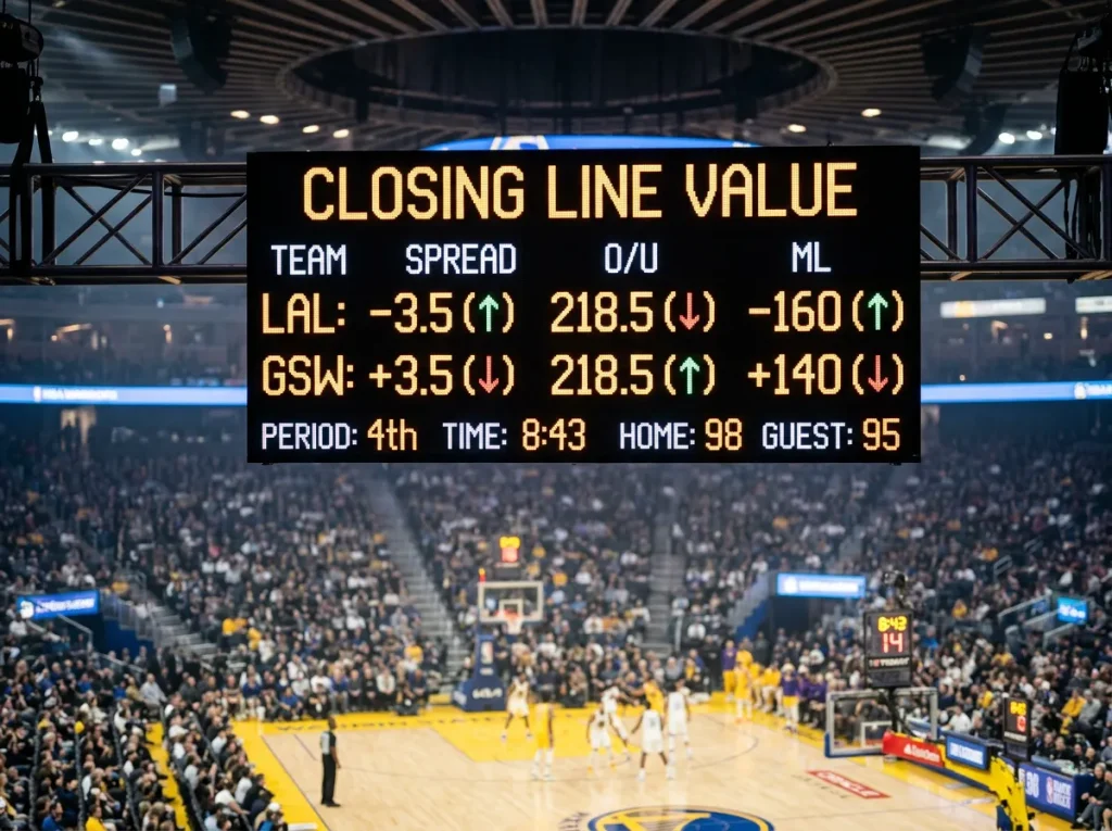 NBA prop betting closing line movement chart showing value capture over time