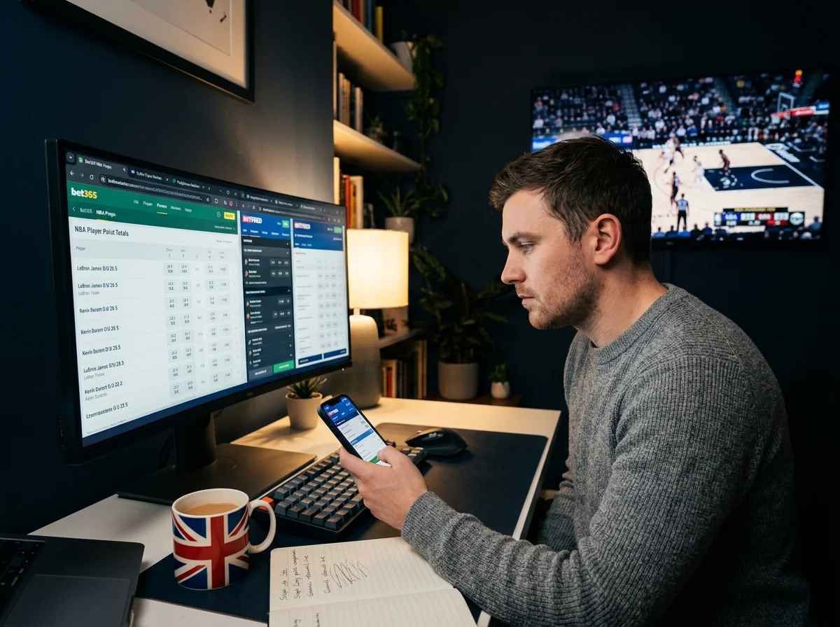 Comparison of UK bookmakers offering NBA player prop betting markets