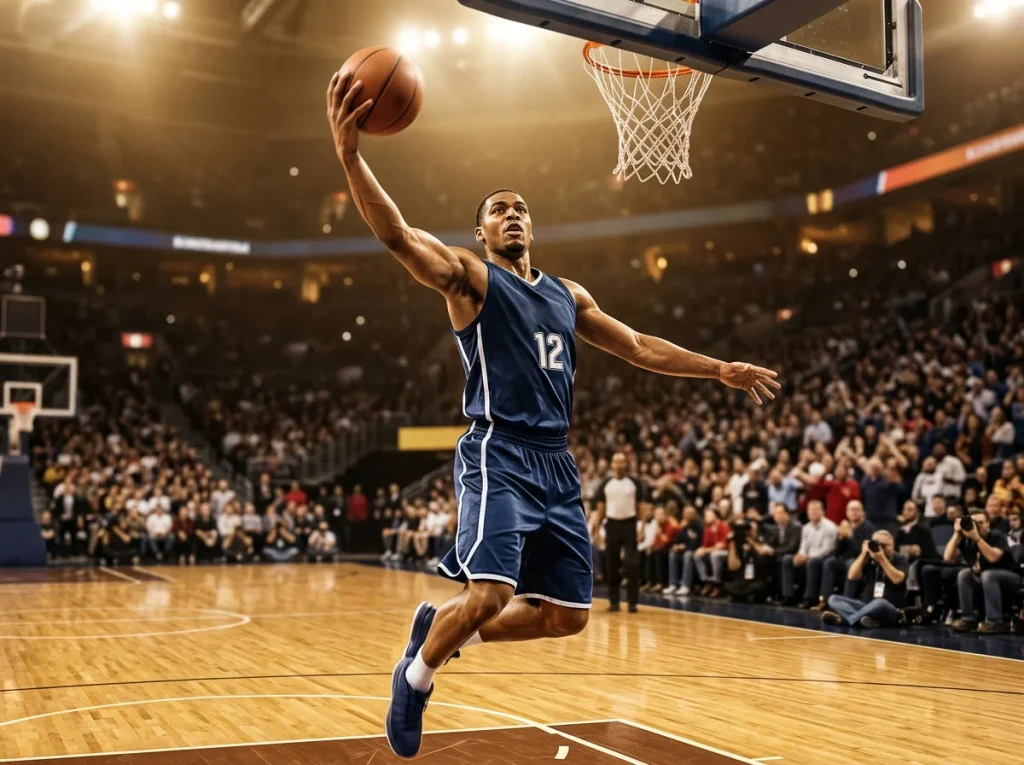 NBA basketball player performance statistics displayed on court analysis screen